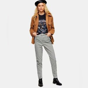 NWT Topshop High Rise Idol Twisted Seam Mom Jeans Size 14